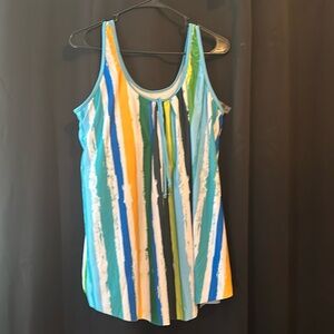 Size 2XL Striped Tankini Swim Suit Top